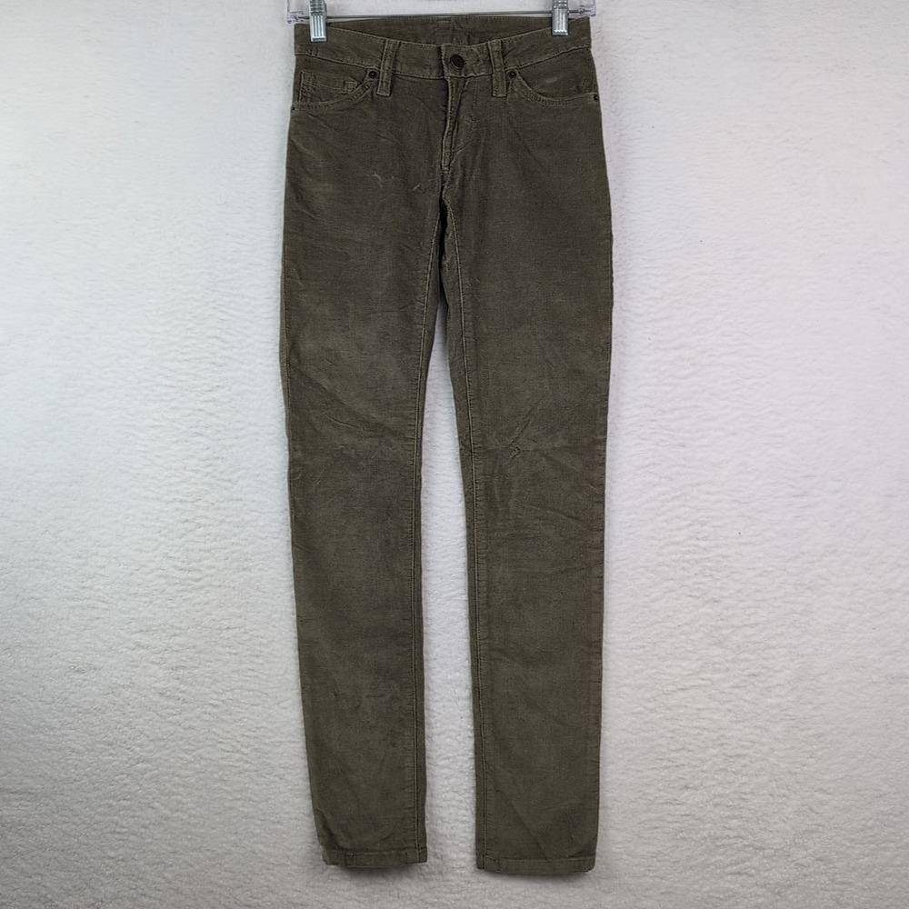 Patagonia Corduroy Fitted Pants Womens Sz 24 Sage Kahki 55055 Organic Cotton